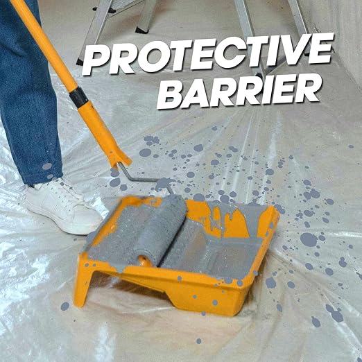 Painter's Plastic Film, 400' Length x 9' Width High, High Density Painters Plastic Sheeting Roll in Box with Dispense Hole for Easy Paint Plastic Covering - Image 4