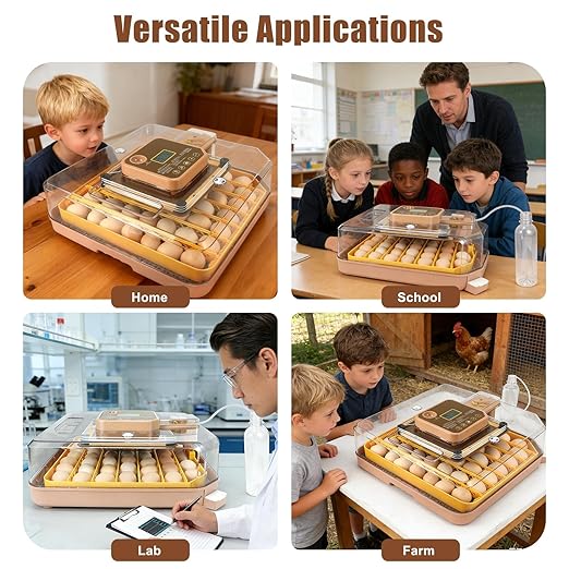 4th Gen - 48 Egg Fully Automatic Incubator, 2026 Upgraded Design, Intelligent Sensor-Based Humidity & Temp Control, Custom Days, Adjustable Auto Turning & Stop, Chick Separator, Flexible Egg Spacing - Image 9