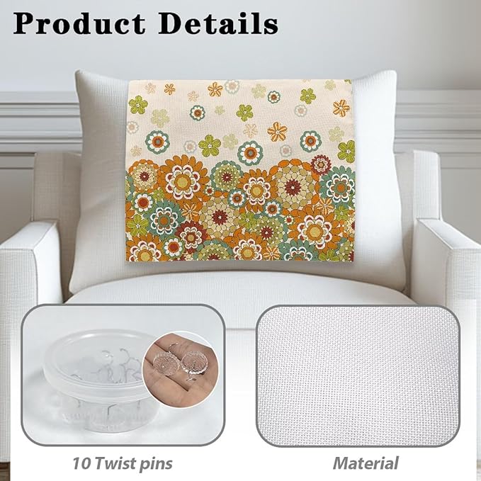 Headrest Cover for Sofa Washable Fabric Headrest Dust Covers for Couch Anti-Oil Furniture Slipcover Non-Slip Office Home Chairs Slipcover Gifts for House Decor, Hippie Floral - Image 4