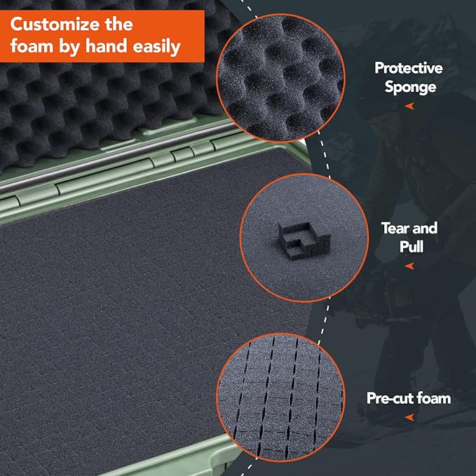 Lykus HC-4410 Waterproof Hard Case with Customizable Foam Insert, Interior Size 17.32x11.42x4.72 in, Suitable for up to 16" laptop,Starlink Mini,keyboard,drill,audio mixer,mic,flashlight,and more - Image 2