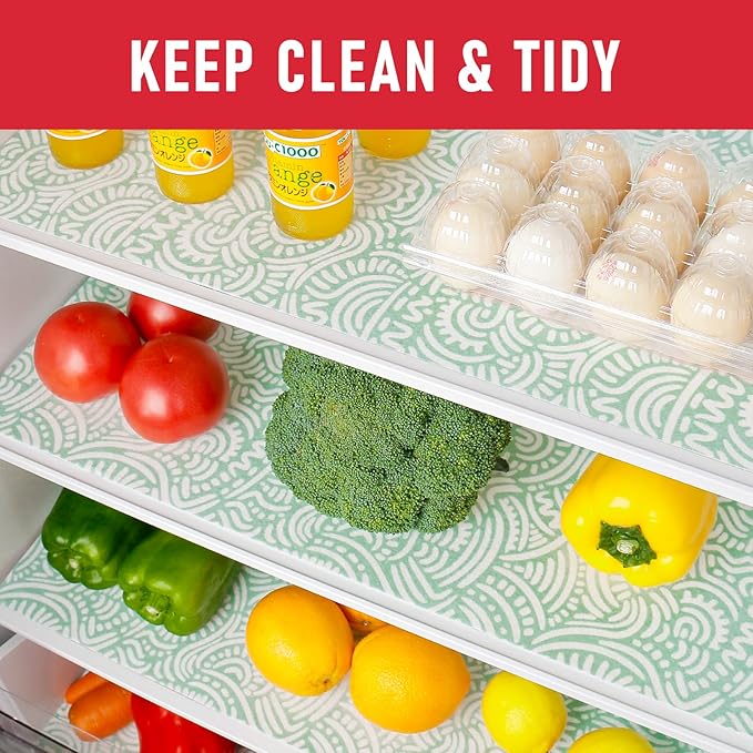 Cooyes 12 Pack Fridge Bin Liners, 12“ × 24” Refrigerator Mats with Non-Slip Particles, Drawer Liners for Kitchen Cabinets, Breathable Cloth Material BPAfree, Keep Produce Fresh Longer - Image 2