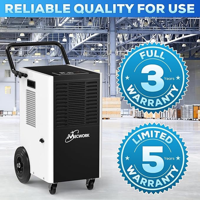 170 Pints Commercial Dehumidifier with Pump and Drain Hose, Quiet Dehumidifiers for Basement, Dehumidifier Water Damage Restoration up to 8,600 sq ft, Auto Defrost(1PCS) - Image 7
