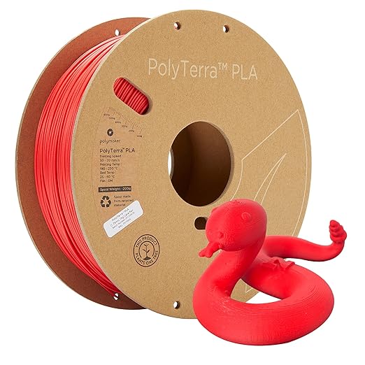 Polymaker Matte PLA Filament Lava Red 1.75mm 1kg 3D Printing Filament, PolyTerra 3D Printer PLA Filament by Polymaker