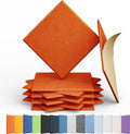 12 Pack Acoustic Panels Self Adhesive Sound Proof Foam, High Density Sound Acoustic Panel, 12X12X0.4 Inch Square Panels in Home, Office, Reccording Room, Studio,and More(Orange-Red) by Amantech