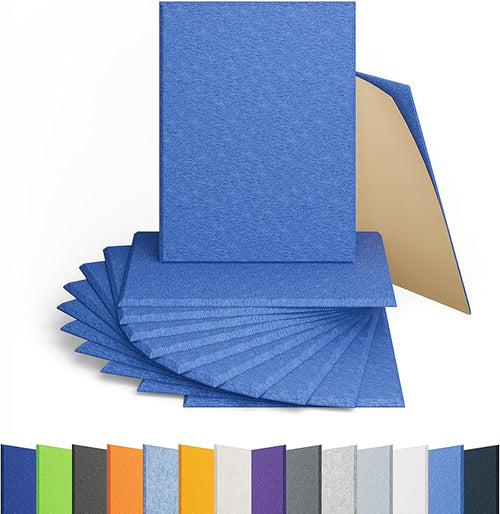 12 Pack Acoustic Panels Self Adhesive Sound Proof Foam, High Density Sound Acoustic Panel, 16X12X0.4 Inch 4:3 Rectangle Panels in Home, Office, Reccording Room, Studio,and more(Sky Blue) by Amantech