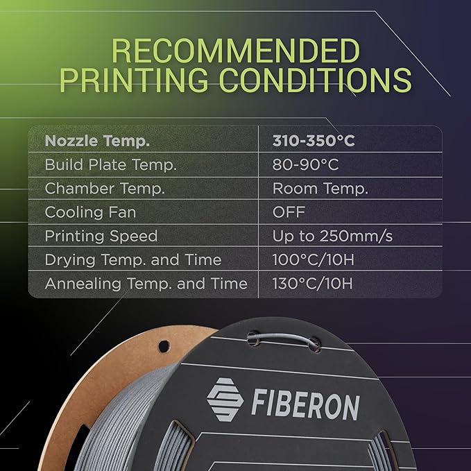 Polymaker Fiberon PPS-GF20 Filament 1.75mm 0.5kg Spool, Extreme Heat Resistance, Electrically Insulating, UL94 V0 Flame Retardant, Chemical Resistant, Ideal for Housings, Fixtures & Automotive Parts - Image 5