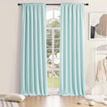 DONREN 2 Panels 96 Inches Long Curtain Panels for Bedroom - Room Darkening Thermal Insulated Drapes with Rod Pocket(Aqua,42 by 96 Inch) by DONREN