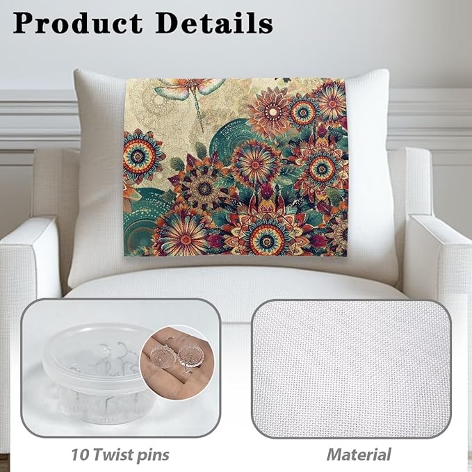 Dragonfly Boho Flower Recliner Headrest Protector Well Fit Sofa Headrest Cover Wrinkle Resistant Recliner Backrest Cover Furniture Protector for Leather Sofa Couch Home Decor - Image 4