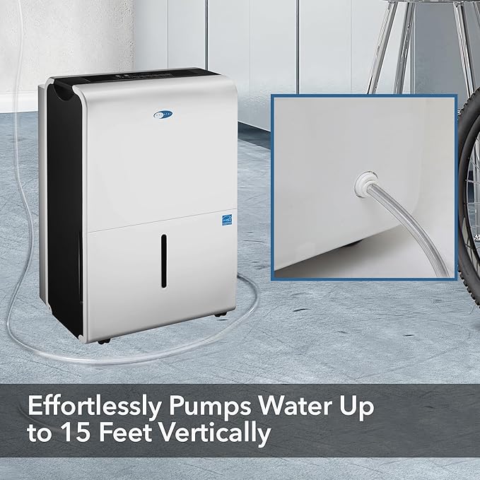Whynter Energy Star RPD-506EWP 50 Pint High Capacity Portable Dehumidifier with Pump up to 4000 sq ft, White w/Black sides - Image 3