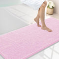 Smiry Luxury Chenille Bathroom Rugs 59x24, Extra Soft and Absorbent Shaggy Bath Mat, Machine Washable, Non-Slip Plush Carpet Runner for Tub, Shower, and Floor, Home Decor Accessories, Pink by Smiry