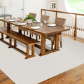 Soft Plastic Floor Mat for Under Dining Table, 5'×7' Beige Waterproof Vinyl Area Rug for Living Room, Non-Slip Multi-Pupose Floor Cover Protector for High Traffic Areas by FURKIT