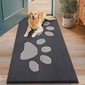 Smiry Dog Door Mat for Muddy Paws, Absorbs Moisture and Dirt, Low-Profile Entryway Mat with Non-Slip Backing, Entry Indoor Outdoor Doormat for Inside Floor (48x30 Inches, Dark Grey, Paw) by Smiry