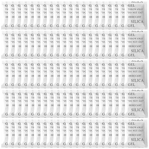 100PCS 5 Gram Premium Silica Gel Packets, Desiccant Packs for Storage, Moisture Absorbers, Humidity Dry Bags, Rechargeable Transparent Silicone Dessicants Dehumidifier for Electronics, Shoes, Jewelry by SmaringWing