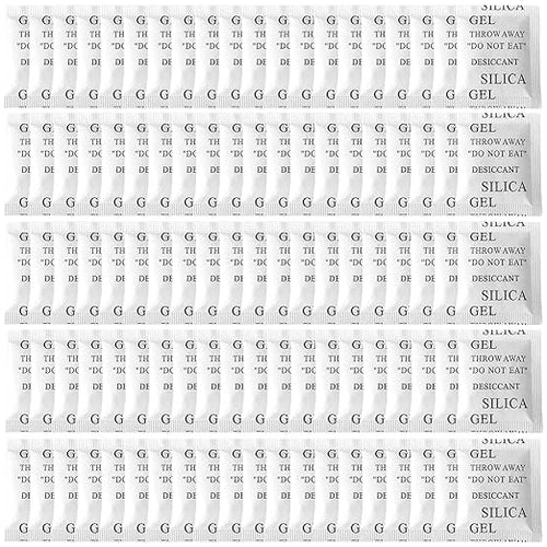 100PCS 5 Gram Premium Silica Gel Packets, Desiccant Packs for Storage, Moisture Absorbers, Humidity Dry Bags, Rechargeable Transparent Silicone Dessicants Dehumidifier for Electronics, Shoes, Jewelry by SmaringWing