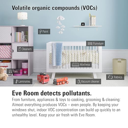 Eve Room - Indoor air Quality Sensor to Monitor air Quality (VOC), Temperature & Humidity, Apple HomeKit Technology, Bluetooth and Thread - Image 4