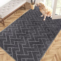 PURRUGS Easy Care Area Rug 4ft x 6ft, Non-Slip Machine Washable Entry Rug, Dog Door Mat, Stain Resistant Accent Rug for Hallway, Bedroom, Living Room and Mudroom, Grey by PURRUGS