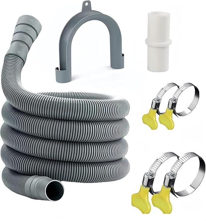 Universal Washing Machine Drain Hose Kit, 10FT Extra Long with U-Bend Bracket & 4 Clamps, for Washer Dishwasher Dehumidifier Sink RV by Unknown