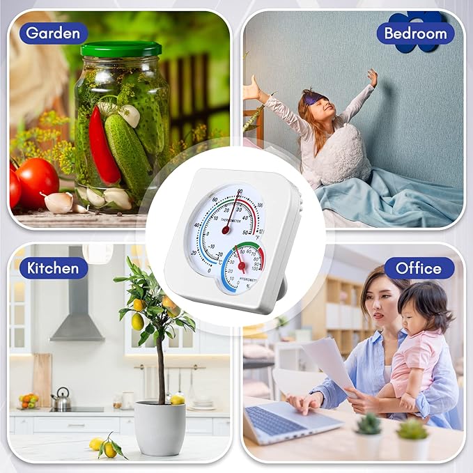 Kathfly 6 Pcs Indoor Thermometer and Humidity Gauge Indoor Mini Thermometer Hygrometer Temperature Humidity Meter Temperature and Monitor with Pointers for Home, Kitchen, Planting Room - Image 7