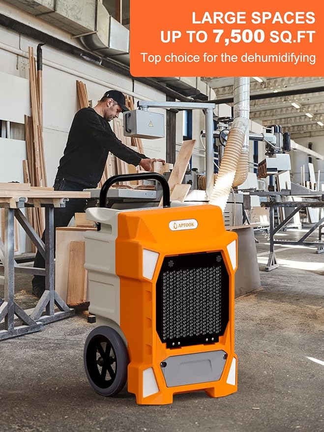 190 PDD Commercial Dehumidifier with Pump Drain Hose, LGR Capacity Industrial Dehumidifier up to 7500 Sq. Ft for Water Damage Restoration, Flood Repair, Crawlspace Basement - Image 3