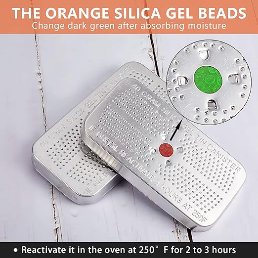 Patelai 3 Pieces 40 Gram Silica Gel Dehumidifier Desiccant Silica Gel Canister Reusable Absorber Orange Desiccant Canisters (Orange to Green), for Car, Closet, Cabinet, Bag, Storage Box - Image 4