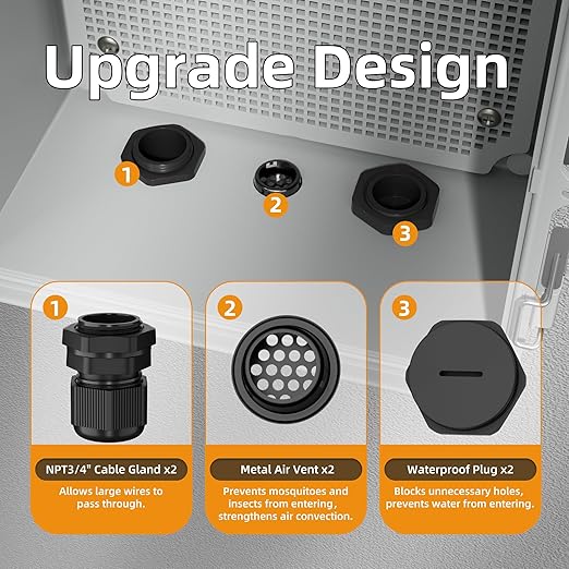 Joinfworld Clear Electrical Enclosure Box Outdoor 14x10x6 Plastic Junction Box Waterproof Outside Nema 4 Electrical Box Weatherproof for Electronics Pump Controller WiFi Router - Image 3