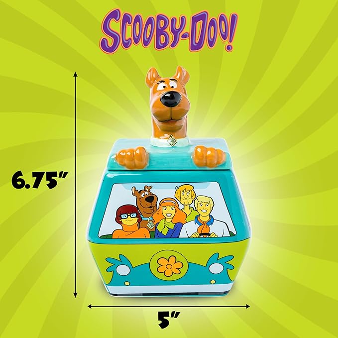 Silver Buffalo Scooby-Doo Mystery Machine Small Sculpted Ceramic Snack Jar Featuring Scooby-Doo, Shaggy, Velma, Daphne, and Fred, 5” x 5” x 6.75” - Image 3