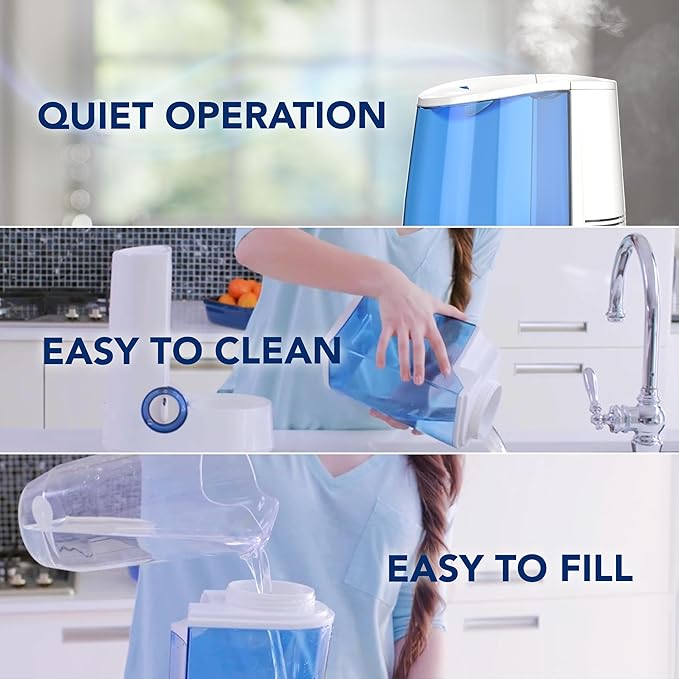 Vicks Warm Mist Humidifier Filter‑Free 1 Gal Tank, Auto Shut‑Off, Night Light, VapoPad and VapoSteam Compatible - Image 5