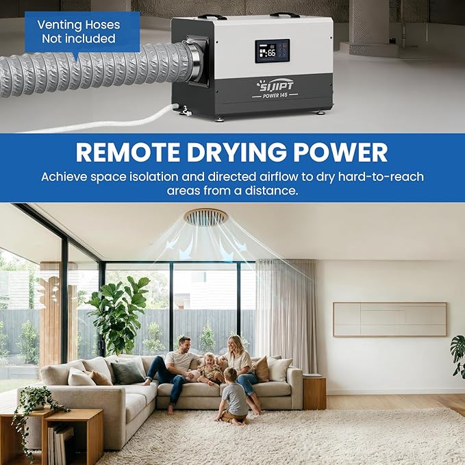 155 Pint Commercial Dehumidifier with Pump, Dehumidifiers for Crawl Space & Basement with Drain Hose, Industrial Dehumidifier with Swivel Caster for Large Space, Large Capacity, Auto Defrost - Image 5