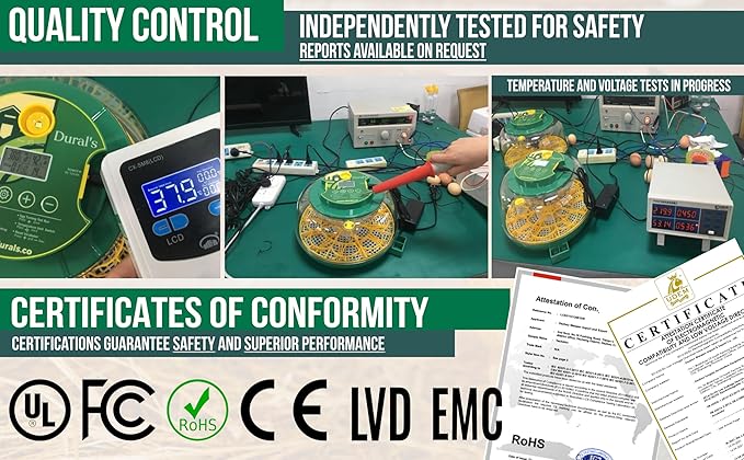 Dural's DX5® | Professional 18 Egg Incubator with Automatic Turning & Humidity Control | FCC Certified Egg Incubator | for Chicken, Quail, Duck Eggs | Precise Temperature | Easy to Clean (18 Eggs) - Image 5