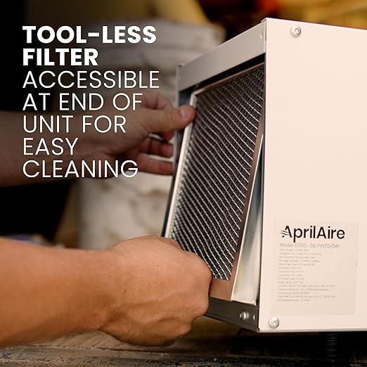 AprilAire E050 Dehumidifier – Compact, 50 PPD for Crawl Spaces, Attics, Garages, Basements up to 1,600 Sq. Ft., Part of the AprilAire Healthy Air System - Image 4