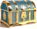Retro Jewelry Box Arched Vintage Rectangular Metal Chest Necklace Ring Earrings Storage Case for Women Girls (Golden Starlight Blue-purple, S) by Unknown