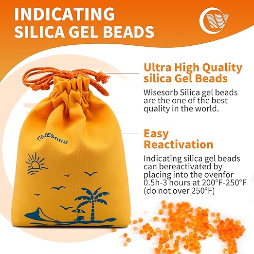 1000g Reachargeable Silica Gel Beads with 1 Cloth Bag, Indicating Moisture Absorber Desiccant Packs for Storage - Image 5