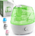Zulay Home Cool Mist Humidifiers For Bedroom (2.2L Water Tank) - Quiet Ultrasonic Humidifiers For Large Room with Auto Shutoff Feature - Air Humidifier For Plants, Nursery, Kids Room (Green) by Zulay+Home