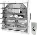 iLIVING 20" Shutter Exhaust Fan with Wireless Smart Remote Controlled Thermostat and Humidity, Variable Speed Wall Mounted Attic Vent Fan, Chicken Coop Ventilation, 3368 CFM, 5000 SQF Coverage Area by iLiving