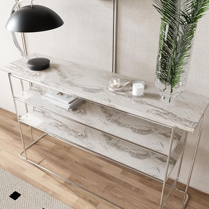 CRE8TIVE Wide 24"x354" Glossy Beige Silver Marble Wallpaper Self Adhesive Marble Contact Paper for Countertops Waterproof Kitchen Peel and Stick Countertop Contact Paper Removable Vinyl Roll for Walls - Image 7