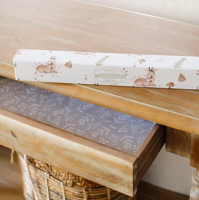 8X Non Scented Drawer Liners for Dresser - Double-Sided Pattern Non Adhesive Shelf Liner - Woodland Theme Lining Paper for Drawers for Baby Furniture - Cabinet Paper Drawer Liner is Ideal Winter Gift - Image 9