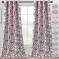 H.VERSAILTEX Blackout Curtains 96 inch Length 2 Panels Set Thermal Curtains & Drapes Window Treatment Noise Reducing Geometric Modern Grommet Living Room Curtains for Bedroom - Burgundy and Gray by HVERSAILTEX