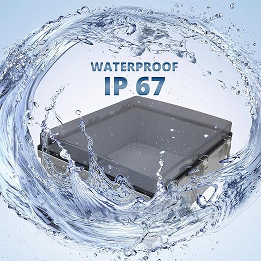 MAKERELE Clear Waterproof Boxes for Outdoors IP67 Large Outdoor Electrical Junction Box with Hinged Cover with Mounting Plate and 1" NPT*2(20"*16.1"*7.9") - Image 2