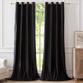 Luxury Black Decorative Velvet Curtains 120 inches Elegant Living Room Curtain Blackout Modern Thermal Insulated Soundproof Privacy Room Darkening Floor to Ceiling Soft Drapes for Bedroom Set of 2 by ModernShinyVelvetCurtains