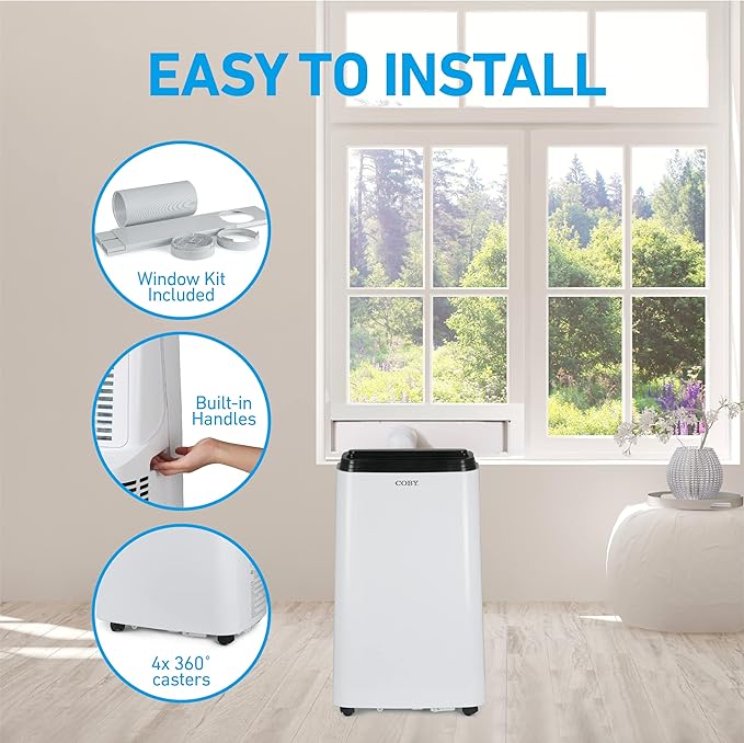 Coby CBPAC815 3-in-1 AC Unit, Dehumidifier & Fan, 12,000 Portable-air-conditioners, 12000 BTU, White - Image 5