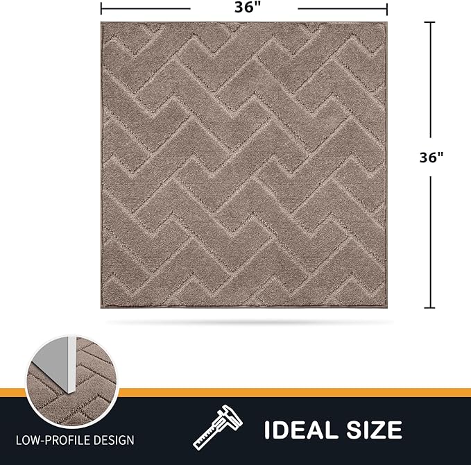 PURRUGS Dirt Trapping Door Mat 36" x 36", Non-Slip Machine Washable Entry Rug, Dog Doormat, Indoor Front Door Mat, Super Absorbent Entryway Rug for Muddy Shoes & Paws, Grayish Brown - Image 2