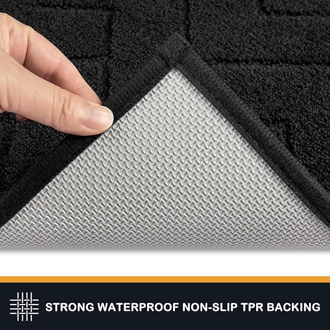 PURRUGS Dirt Trapping Door Mat 24" x 59", Non-Slip Machine Washable Entry Rug, Dog Doormat, Indoor Front Door Mat, Super Absorbent Entryway Rug for Muddy Shoes & Paws, Black - Image 4