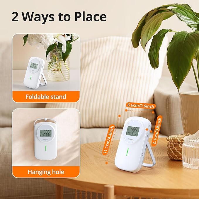 INKBIRD CO2 Monitor Ndir CO2 Detector 3 in 1 Meter | Carbon Dioxide & Temperature & Humidity Air Quality Monitor Indoor Battery Powered | Dual Alarm System | for Home, Office, RV, Grow Tent (IAM-O2) - Image 8
