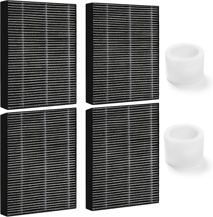4-Pack Humidifier Premium Replacement Filters for LEVOIT Superior 6000S Smart Evaporative Humidifier + 2-Pack Top Fill Humidifier Filters Replacement, Gray by Gazeer