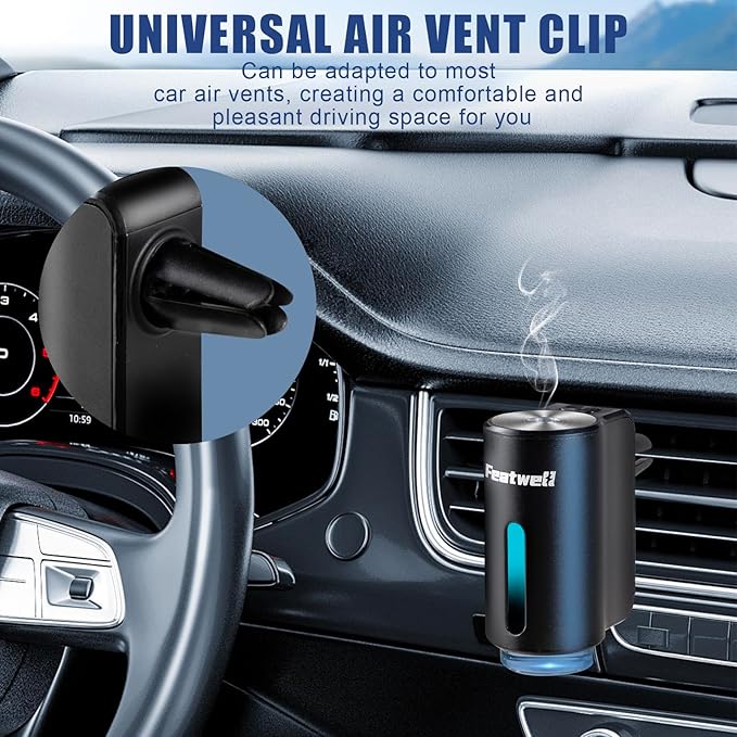 FeatWell Car Aromatherapy/Fragrance car Air fresheners/Humidifier Essential Oil Diffuser for Vehicle (Black) - Image 4
