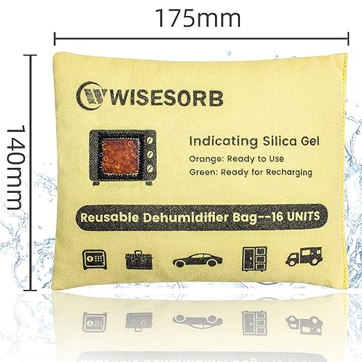 4 Pack 500G Reusable Silica Gel Desiccant Dehumidifier Bags, Color Indicating Moisture Absorbers for Car, Closet, Basement & Garage, Microwave Rechargeable Reusable Drying Bags - Image 7