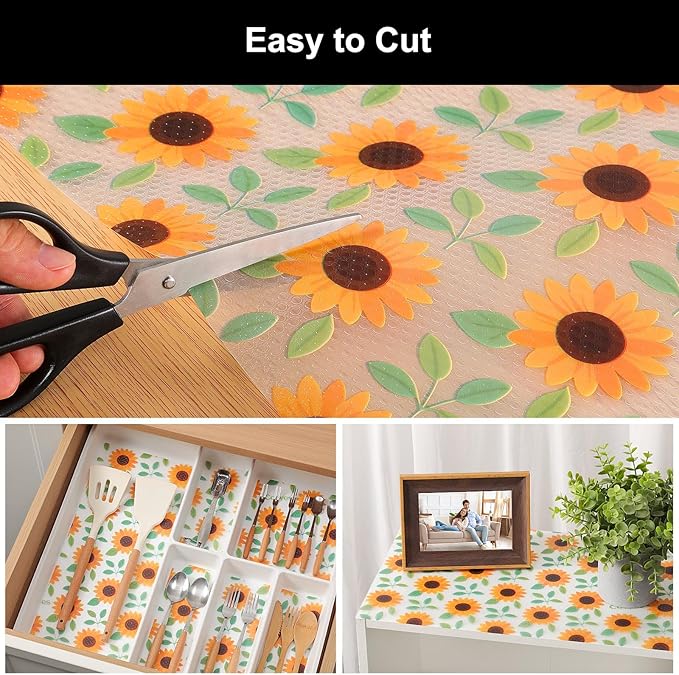 Cooyes Shelf Liner – Premium Non-Adhesive Cabinet & Drawer Liner for Kitchen – Waterproof Shelf Paper with Modern Pattern – Durable EVA Cabinet Mat – Easy to Cut （24" W x 360" L） - Image 7