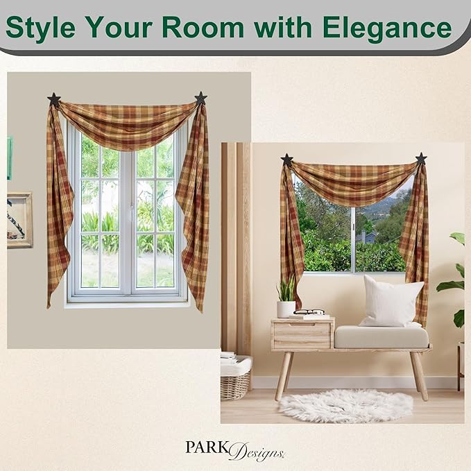 Park Designs Fishtail Swag Curtains - Saffron, 145" x 25" | Extra Long Window Scarf | 100% Cotton | Primitive & Traditional Home Decor - Image 5