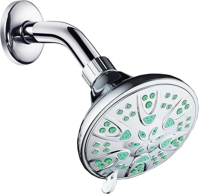 AquaDance Antimicrobial – Anti-Clog High-Pressure 6-Setting Shower Head with Microban Nozzle Protection from Growth of Mold, Mildew & Bacteria for Stronger Shower! 4" Coral Green - Image 4