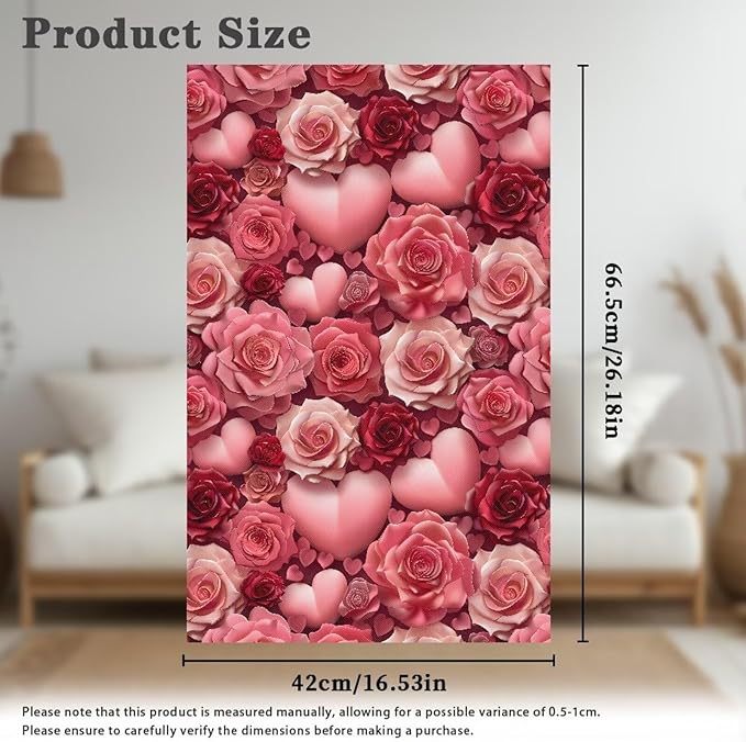 Valentine's Rose Headrest Cover for Recliner Hair Oil Head Rest Protector for Sofa Non-Slip Cover Wear Resistant Reusable Furniture Slipcover Valentine's Day Decor - Image 6